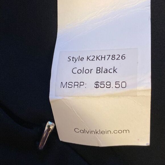 Calvin Klein NWT Sleeveless Top Business Casual Y2K Minimalist Bikercore Black - Picture 4 of 6